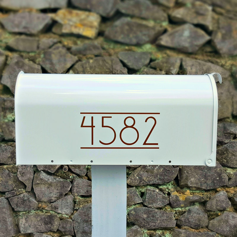 Modern mailbox decals with your exact house numbers