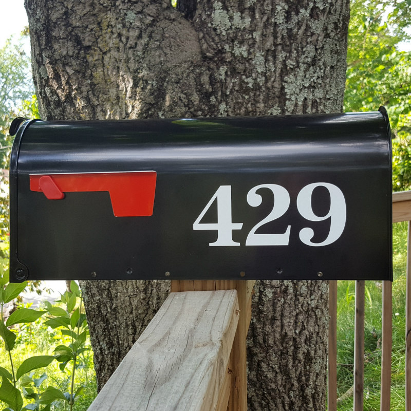 Antiqua traditional style mailbox numbers